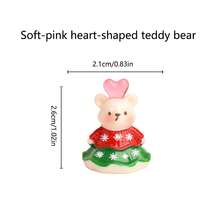 1pc Cute Bear Figurine, Heart Nose Bear Sweater Dress Teddy Bear Christmas Cartoon Doll Decor, DIY Hanging Accessory, Decorative Ornament - Style - View 10