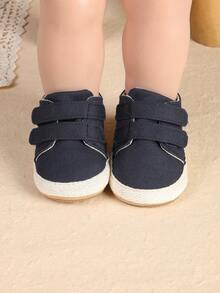 1双可爱卡通扁平设计婴幼儿男女童休闲运动鞋，适合春秋季穿着 - 藏蓝色 - 查看 6