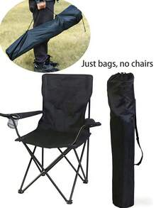 1 Peça Bolsa de Armazenamento de Cadeira Dobrável (Cadeira Não Incluída), Bolsa de Armazenamento de Cadeira Dobrável para Viagem, Bolsa de Armazenamento de Cadeira de Jardim, Bolsa de Transporte, Bolsa Portátil, Adequada para Camping, Caminhada, Praia, Pesca, Jardinagem, Acessórios de Piquenique, Itens Essenciais de Viagem para Homens e Mulheres. - Preto - Visão 1