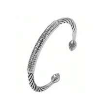 1pc Men's Fashion Alloy Bracelet, Designed With Engraved Alloy Bracelet, Featuring Charms And Amulets, Open Bangle Bracelet, Suitable As Jewelry Gift For Men And Women - Multicolor - View 2