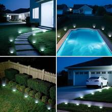 8/16 Pack Solar Ground Lights Outdoor - 8 LED Solar Disc Lights With Flat Design, Solar-Powered Pathway Lights For Garden, Lawn, Patio, Yard, Path & Landscape (Cool White & Warm White) - 16 Pack - View 8