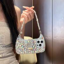 高品质奢华3D心形水钻镜面手机壳，带链条，适用于 17 Pro Max、17 Pro、17、16 Pro Max、16 Pro、16、15 Pro Max、15 Pro、15、14 Pro Max、14 Pro、14、13 Pro Max、13 Pro、13，时尚优雅 - 彩色 - 查看 1