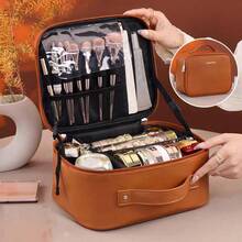 Portable Large Capacity Cosmetic Bag, Multi-Functional Makeup Organizer Bag, Small Handheld Suitcase Makeup Tool Bag - Multicolor - View 15