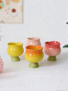 1 chiếc cốc sứ hình hoa thủ công sáng tạo dùng để đựng tráng miệng/kem. - Nhiều màu - Xem 1