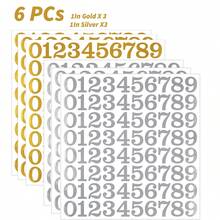 0,5/1/2 Pulgadas Pegatinas autoadhesivas de números en oro y plata, números de buzón de vinilo resistente al agua de 0,5-2 pulgadas, calcomanías decorativas del alfabeto para manualidades DIY, señal de dirección, taquilla y decoración de fiestas - Multicolor - Ver 25