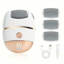 Portable Callus Remover, Electric Foot Scrubber With LED Display, 4 Replaceable Grinding Heads Or 10-Piece Pedicure Tool Set - 2 Speed Settings, 500mAh Lithium Battery With LED Auxiliary Light - Ideal Gift For Father's Day And Mother's Day - Multicolor - View 10