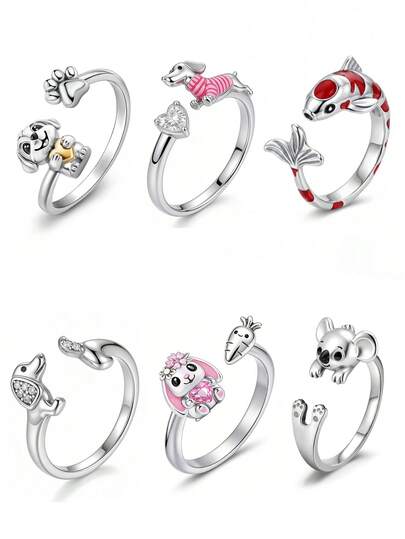 1 chiếc nhẫn hình thỏ và cà rốt dễ thương, nhẫn solitaire cắt hình bầu dục cổ điển, nhẫn cưới có vòng đá ẩn, nhẫn cầu hôn tinh tế dành cho bạn gái, trang sức nữ.