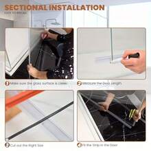 Thanh ngăn nước silicone cổ điển, phù hợp cho phòng tắm và nhà tắm, giúp phân chia vùng khô và ướt, ngăn nấm mốc và bắn nước (gói 1 chiếc) - Nhiều màu - Xem 10