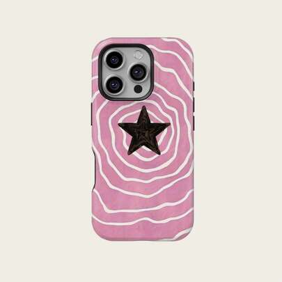Minimalist Star Swirl Design Phone Case Stars Protective Cover Compatible With IPhone 17 16 15 14 Plus 13 12 11 Pro Max