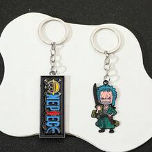 Bộ 10 móc khóa hợp kim One Piece cá nhân hóa và phong cách, với hình ảnh các nhân vật anime nổi tiếng như Monkey D. Luffy, Roronoa Zoro và áp phích truy nã hình đầu lâu. - Nhiều màu - Xem 7