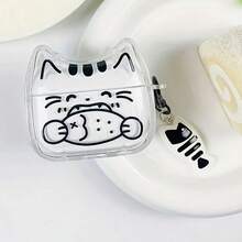 一套韩版ins风方形猫耳鱼线吊坠耳机盒，兼容苹果1/2代、新款3代、Pro 2 - 彩色 - 查看 4