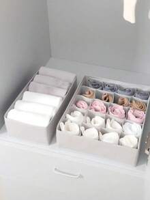 Grey Underwear Storage Box With Dividers - Grey - View 1
