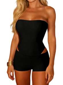 Women Bodysuits - Black - View 5