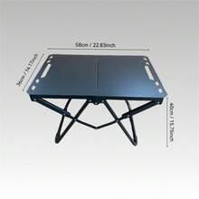 重型碳钢便携式折叠桌，适合家庭野餐 - 稳固的三脚架底座，带手柄，轻便耐用的黑色设计，适合成人、徒步旅行、旅行、烧烤、露营和车内使用。 - 折疊桌 - 查看 11