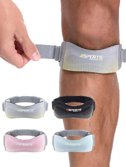 1pc Sports Basketball Compression Knee Pad, Outdoor Running Fitness Shock Absorbing Adjustable Patella Strap