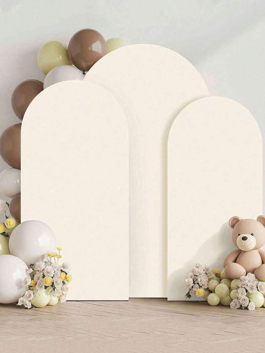 1件米色拱形背景布，婴儿派对背景布，双面弹力涂层拱形背景布，性别揭晓派对用品，主题派对拍照背景，生日派对，多种尺寸可选，婴儿派对拱形支架装饰，新生儿背景装饰布，活动拍照背景装饰，婴儿派对礼物，性别揭晓派对装饰，派对拍照背景，派对礼品（仅含背景布，不含支架）