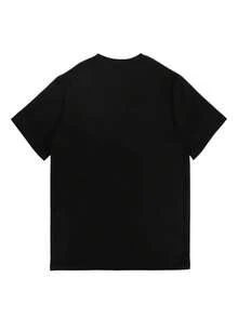Camiseta de Verano Premium para Mujer con Estampado "Servicio de Limpieza", Diseño Creativo, Cuello Redondo, para Primavera/Otoño |   Largo regular, mangas cortas, estilo casual, tela ligeramente elástica. - Negro - Ver 2