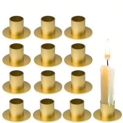 Bộ 4/6/12 chân nến kim loại hình tròn, thích hợp cho nến hình nón, trang trí bàn theo chủ đề tôn giáo, hoàn thiện bằng sơn tĩnh điện, hoàn hảo cho Giáng sinh, Halloween, Lễ Tạ ơn, Ngày Valentine, Lễ tốt nghiệp (Không bao gồm nến)