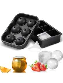 Khay làm đá bằng silicon, khuôn đá khối lớn có nắp đậy kín chống bụi, dễ lấy đá ra, chống dính. - màu đen - Xem 7