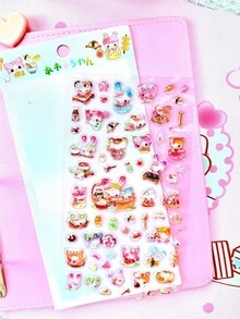 Adesivos 3D Brilhantes com Bolhas | Ideais para Celular/Ursinho de Pelúcia/Copo/Câmera, Doces e Descolados, Mágicos para Festas, Scrapbook Vintage - Multicolorido - Ver 12