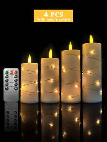 2/4/5/8/12pcs Fairy Candle Lights, With Timer Remote Control, Embedded Twinkle String Lights, Battery Powered, Suitable For Home, Halloween, Christmas, Valentine's Day, Mother's Day, Birthday, Wedding, Party - White - Exterior String Lights - View 13