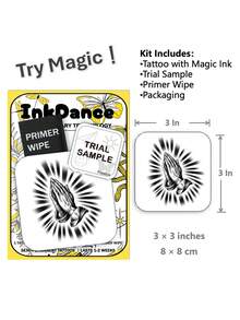 1套“信仰之光”新技术临时纹身贴纸，半永久性假纹身，防水持久，祈祷之手图案，植物墨水，Dance Of Ink礼品套装X214 - 黑色 - 查看 3