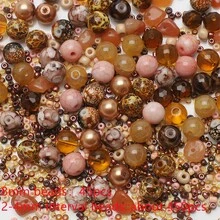42 克/包多种款式咖啡色玻璃珠混合，DIY 串珠项链手链珠宝制作用品，适合女性 - 彩色 - 查看 7