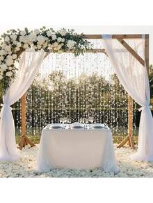 100cm/39.37in Gold/Silver Shiny PVC Sequin Curtain, Suitable For Wedding Arch Backdrop, Room Divider, Creating Dreamy Wedding Atmosphere, Home Holiday Party And Wedding Decoration - Multicolor - View 2