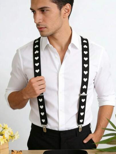 1条男女通用可调节Y型弹力吊带，纯色背带，适用于成人派对、婚礼等场合，黑色，长度100厘米，宽度2.5厘米，弹性材质，高品质合金+弹力织带，高性价比，100%实物拍摄