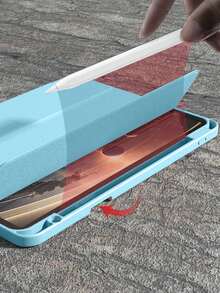 1pc 10.2" 9th/8th/7th Gen, 10.9" 10th Gen, Air 4/5 10.9", Air 11", Pro 11" Protective Case With Pencil Slot, TPU Soft Back Cover, Auto Sleep/Wake - Light Blue - Baby Blue - View 3