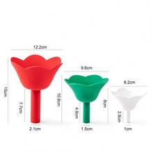 Bộ 3 phễu silicon hình hoa, dụng cụ rót và phân phối chất lỏng tiện lợi. - Xem 2