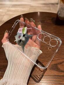 Cartoon Cat Painted Transparent Minimalist Fashion Creative Shockproof Phone Case Compatible With IPhone 17/17Pro/17ProMax/16/11/16Pro/16Plus/16ProMax/16E/15ProMax/13/14/12/XS/XR/7G/8P, Compatible With Samsung Galaxy S25/S25Plus/S25 Ultra/A16/A36/A26/A56/A50/A12/A32 S26 S26Plus - Multicolor - View 6