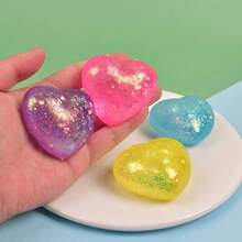 1pc Glowing Heart-Shaped Squishy Toy: Shiny Transparent Heart-Shaped Squishy Toy, Soft Slow Rising, Suitable For Children And Adults, Great For Desktop Games And Stress Relief. - NNL10 - View 8