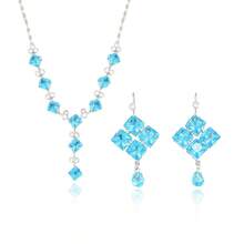 3件套奢华闪亮锆石全镶粉色水滴形首饰套装，婚礼晚宴礼服配饰 - 彩色 - 查看 7