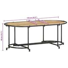 Coffee Table 110x55x40 Cm Solid Wood Rough Mango - Brown - View 11