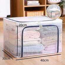 Hộp đựng quần áo, chăn ga gối đệm bằng nhựa PVC trong suốt, dung tích lớn, có thể gập lại, dùng trong gia đình. - Nhiều màu - Xem 9