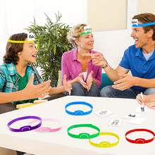 hoojojo 6-Color "Who Am I?" Headband Set, Includes Reusable Cards And Pen, Multiplayer Guessing Game, Suitable For Classroom, Family Gatherings And Fun Interactive Activities - Multicolor - View 3