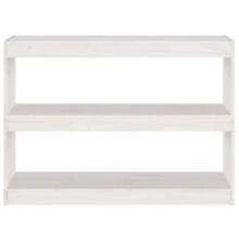 Book Cabinet Room Divider White 100x30x71.5 Cm Pinewood - White - View 5