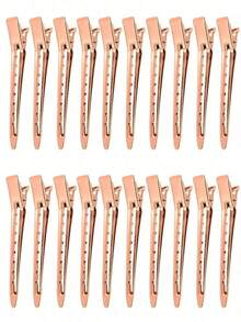 20pcs Mixed Crocodile Hair Clips, Bantoye Anti-Rust White K-Color Metal Crocodile Hair Clips With Holes, Suitable For Hairstyling, Hair Dyeing, Silver Styling (Unisex), Hair Accessories, School Supplies, Headwear, Hair Clips,Summer,Holiday,Travel - Multicolor - View 17