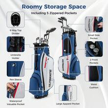 Men's Left-Handed Complete Golf Clubs & Bag Set W/460CC #1 Driver #3 Fairway - Blue - View 8