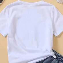 Girls' Cotton T-Shirt - Butterfly Print, Denim Style. Ideal T-Shirt For Girls. - trắng - Xem 2