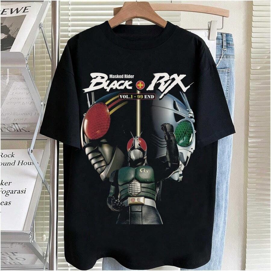 Kamen Rider Ultramans Kamen Short Sleeve Japanese - 黑色 - 查看 1