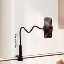 360°旋转床头手机支架，解放双手，稳固不晃动，软握长臂夹式手机支架 - 黑與白 - 查看 4