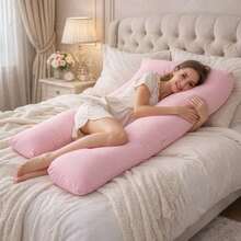 Full Body U Shape Pillow Ultra Soft Pregnancy Maternity Nursing Support Comfort - Pink - View 2