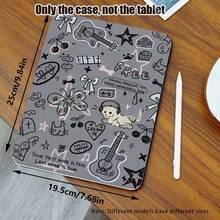 1pc Guitar, Star, Butterfly, Teddy Bear, Cherry Pattern PU Leather Flip Cover Case With 360 Degree Rotating Stand And Pen Slot, Auto Sleep/Wake Function, Compatible With Samsung A9/A9+/S9/S9FE/A11/A11+/S11/S10 FE/S10 FE+/S10 Lite, Apple Air 5/6, Honor, Matepad SE 11, And Other Popular Models, Great Gift For Back To School, Valentine's Day, Holidays - Multicolor - View 3