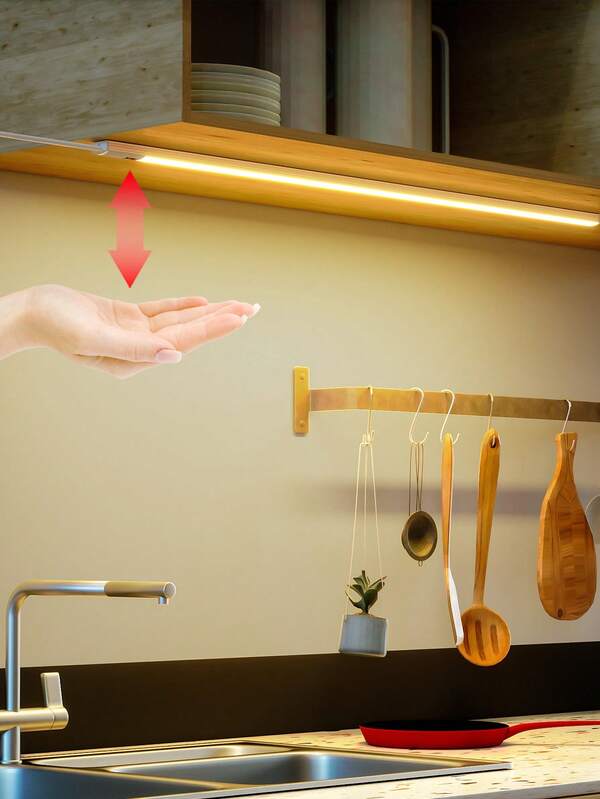 ضوء LED تحت الخزانة بمصدر طاقة USB 5 فولت، مستشعر حركة يدوي، إضاءة ليلية قابلة للتعتيم، إضاءة منزلية حديثة للغرف والمكاتب والمكتبات والأماكن الداخلية، بألوان بيضاء باردة/دافئة/ثلجية، بأطوال 20 سم/30 سم/40 سم/50 سم (7.87 بوصة/11.81 بوصة/15.75 بوصة/19.67 بوصة)