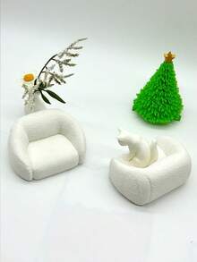 Ghế sofa nhựa cho nhà búp bê, mô hình sofa thu nhỏ, sofa thu nhỏ thực tế, ghế đôn thư giãn thu nhỏ trang trí, phụ kiện cho nhà búp bê - Thích hợp cho nhà mô hình trang trí. - ghế lười - Xem 6