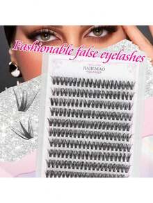 80PCS (8-15mm) Of Eyelash D Curly Mink Eyelash Expansion Kit, Natural Appearance And Soft Personal Long Eyelashes. Lash Clusters,Eye Lash Clusters,Individual Eyelashes,Lashes,Lashes - 黑色 套裝 - 查看 6