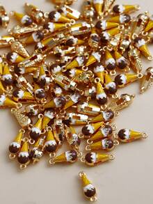 10/50/100/500pcs Mini Handmade DIY Alloy Imitation Bread, Microphone, Ice Cream Jewelry Accessories, Cartoon Creative Necklace, Bracelet, Earring Making Series Pendant - Multicolor - View 16