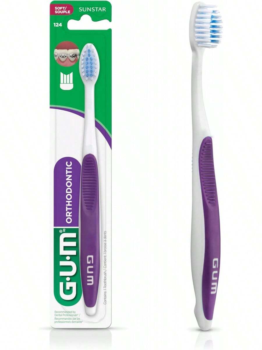 GUM - Cepillo Dental Especial de Ortodoncia con Cerdas en Corte en V para Limpieza Precisa de Brackets, Alambres e Implantes - Ergonómico y Cabeza Compacta - 1 - Ver 1